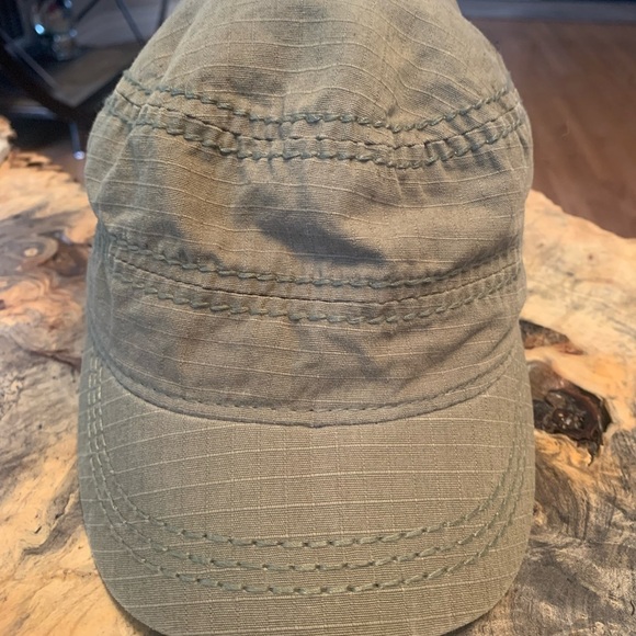 Life is Good Muted Tan 100% Cotton Distressed Military Style Cap Hat - Picture 2 of 9